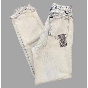Vintage 80s Light Acid Wash Jeans Patches Retro Zena Size 6